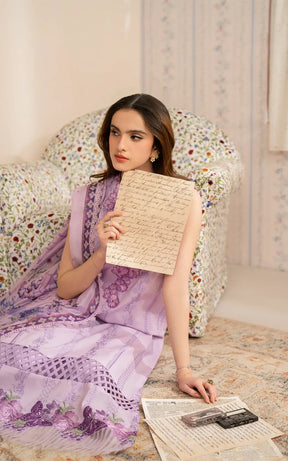 ASIFA NABEEL-3PC LAWN EMBROIDERED SHIRT WITH MONARK PRINTED DUPATTA AND TROUSER-ADR-3756