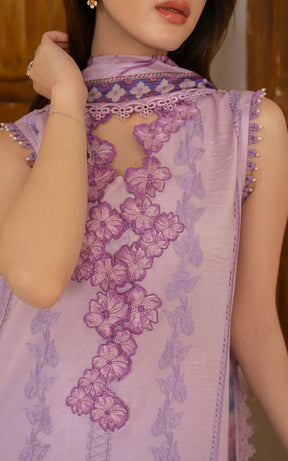 ASIFA NABEEL-3PC LAWN EMBROIDERED SHIRT WITH MONARK PRINTED DUPATTA AND TROUSER-ADR-3756