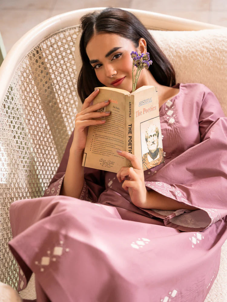 IZEL-2PC DHANAK EMBROIDERED SHIRT WITH DHANAK EMBROIDERED TROUSER-ADR-103