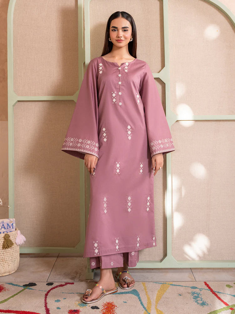 IZEL-2PC DHANAK EMBROIDERED SHIRT WITH DHANAK EMBROIDERED TROUSER-ADR-103