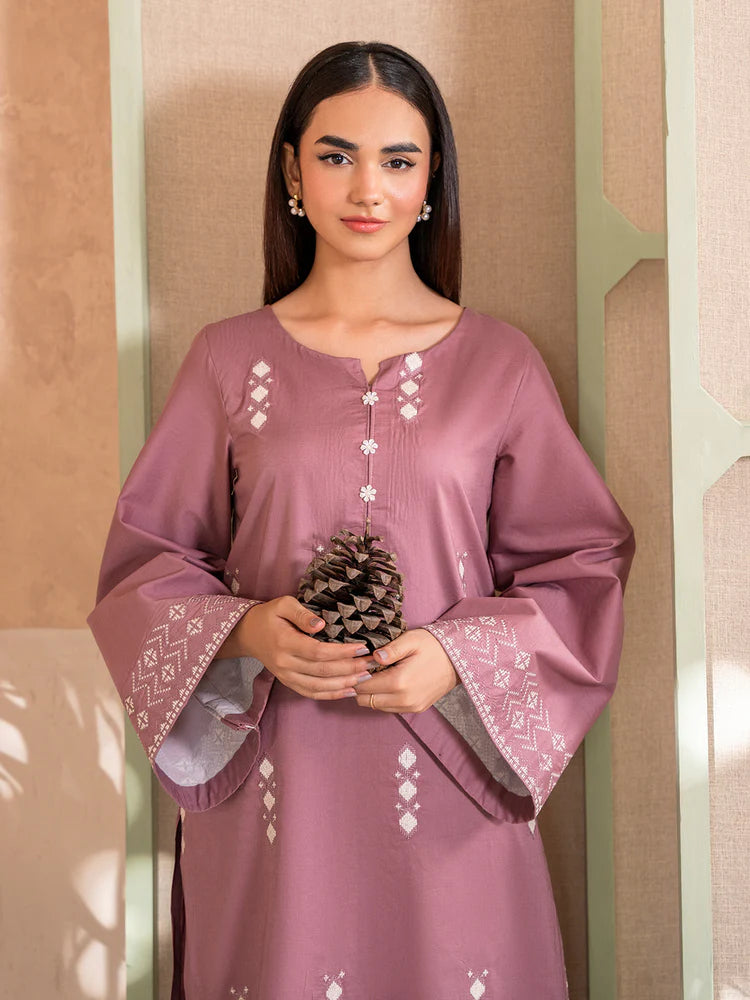 IZEL-2PC DHANAK EMBROIDERED SHIRT WITH DHANAK EMBROIDERED TROUSER-ADR-103