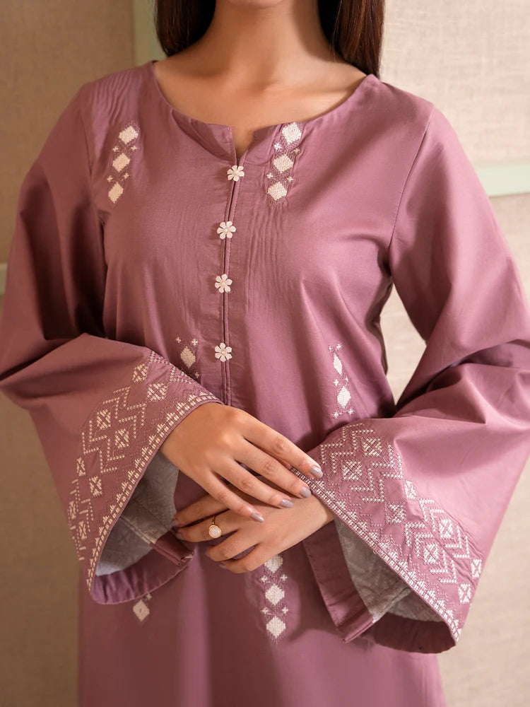 IZEL-2PC DHANAK EMBROIDERED SHIRT WITH DHANAK EMBROIDERED TROUSER-ADR-103
