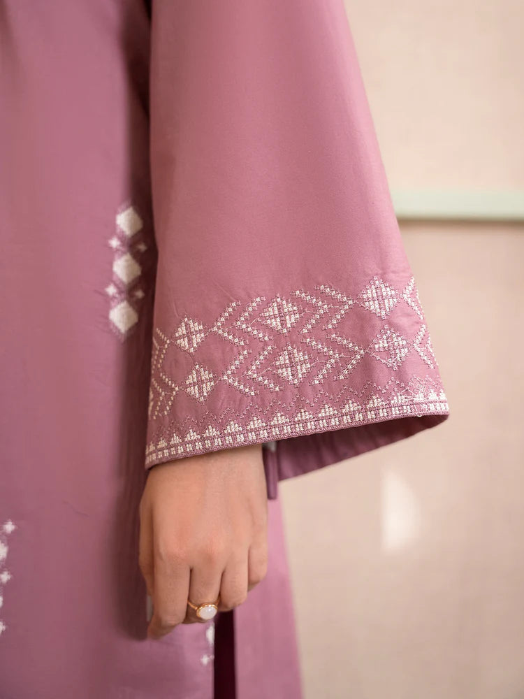 IZEL-2PC DHANAK EMBROIDERED SHIRT WITH DHANAK EMBROIDERED TROUSER-ADR-103