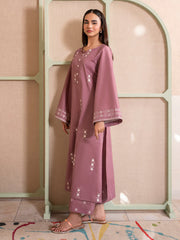 IZEL-2PC DHANAK EMBROIDERED SHIRT WITH DHANAK EMBROIDERED TROUSER-ADR-103