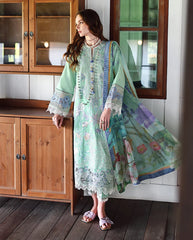 MUSHQ-3PC DHANAK HEAVY EMBROIDERED SHIRT WITH WOOL PRINTED DUPATTA AND TROUSER-ADR-5084