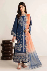 GARNET-3PC LAWN EMBROIDERED SHIRT WITH ORGANZA TYE&DYE EMB DUPATTA AND TROUSER-ADR-4894