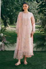 GARNET-3PC LAWN EMBROIDERED SHIRT WITH KHAADI NET EMBROIDERED DUPATTA AND TROUSER-ADR-4840