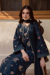 BATIK-3PC LAWN SEQUIN EMBROIDERED SHIRT WITH CHIFFON EMBROIDERED DUPATTA AND TROUSER-ADR-4863