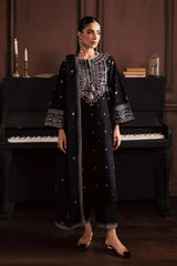 BATIK-3PC DHANAK EMBROIDERED SHIRT WITH CHIFFON EMBROIDERED DUPATTA AND EMB TROUSER-ADR-5194