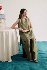 BATIK-2PIECE DHANAK EMBROIDERED SHIRT WITH DHANAK EMB TROUSER-ADR-15006