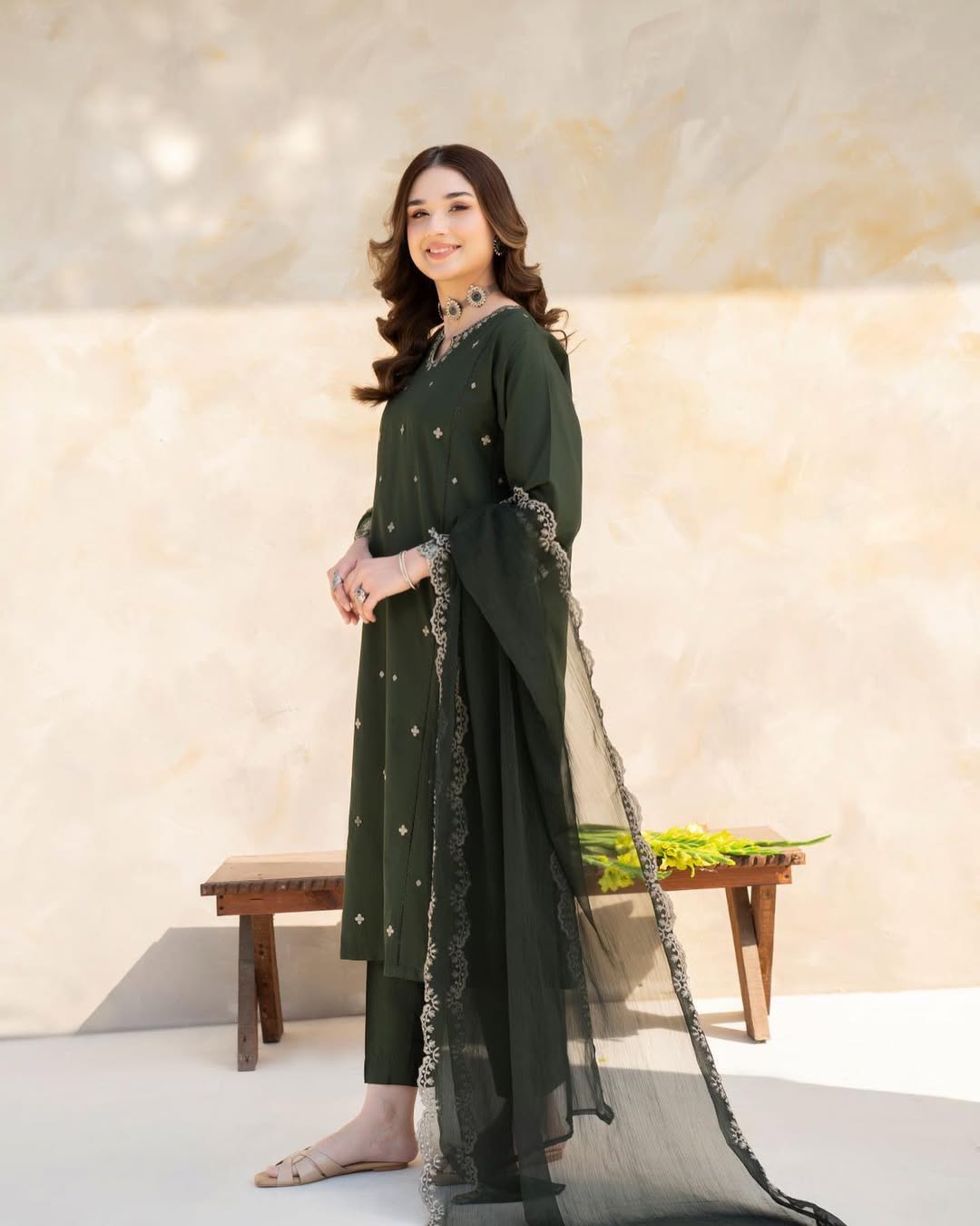 LAZULI-3PC LAWN EMBROIDERED SHIRT WITH CHIFFON EMBROIDERED DUPATTA AND TROUSER-ADR-3628