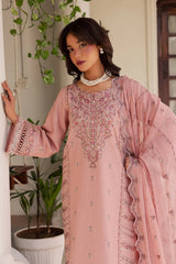 BATIK-3PC LAWN EMBROIDERED SHIRT WITH KHADDI NET EMBROIDERED DUPATTA AND EMB TROUSER-ADR-4743
