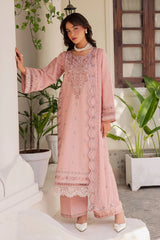 BATIK-3PC LAWN EMBROIDERED SHIRT WITH KHADDI NET EMBROIDERED DUPATTA AND EMB TROUSER-ADR-4743