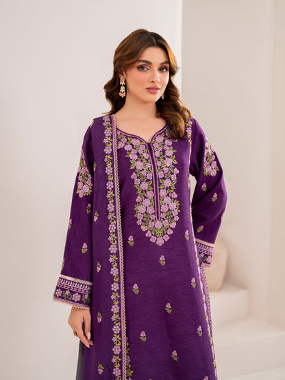 GARNET-3PC LAWN EMBROIDERED SHIRT WITH CHIFFON EMBROIDERED DUPATTA AND TROUSER-ADR-3613