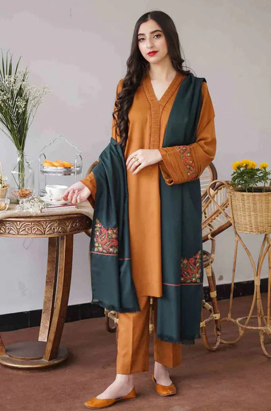 AISLING 3PC DHANAK EMBROIDERED WITH DHANAK EMBROIDERED SHAWL-ADR-3145