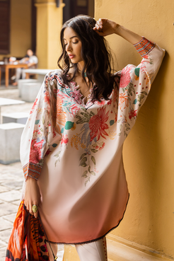 MUSHQ-3PC LAWN PRINTED SHIRT WITH CHIFFON PRINT DUPATTA AND PRINT TROUSER-ADR-2508