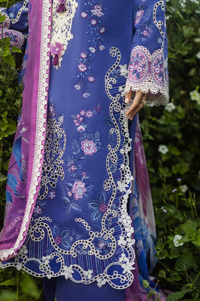 MUSHQ-3PC LAWN EMBROIDERED SHIRT WITH CHIFFON PRINT DUPATTA & TROUSER-ADR-3734