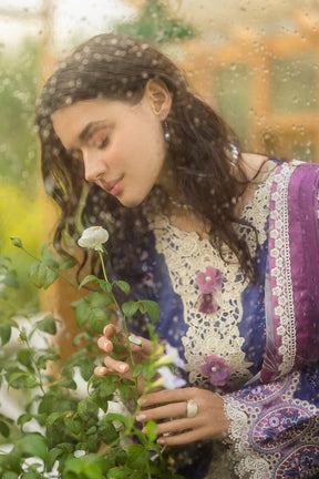 MUSHQ-3PC LAWN EMBROIDERED SHIRT WITH CHIFFON PRINT DUPATTA & TROUSER-ADR-3734