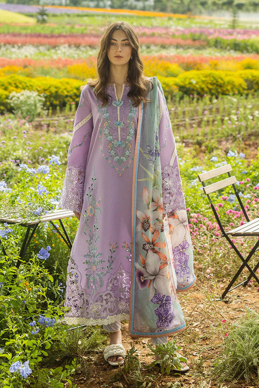 MUSHQ-3PC DHANAK EMBROIDERED SHIRT WITH COUTRAI WOOL PRINTED SHAWL AND TROUSER-ADR-4018