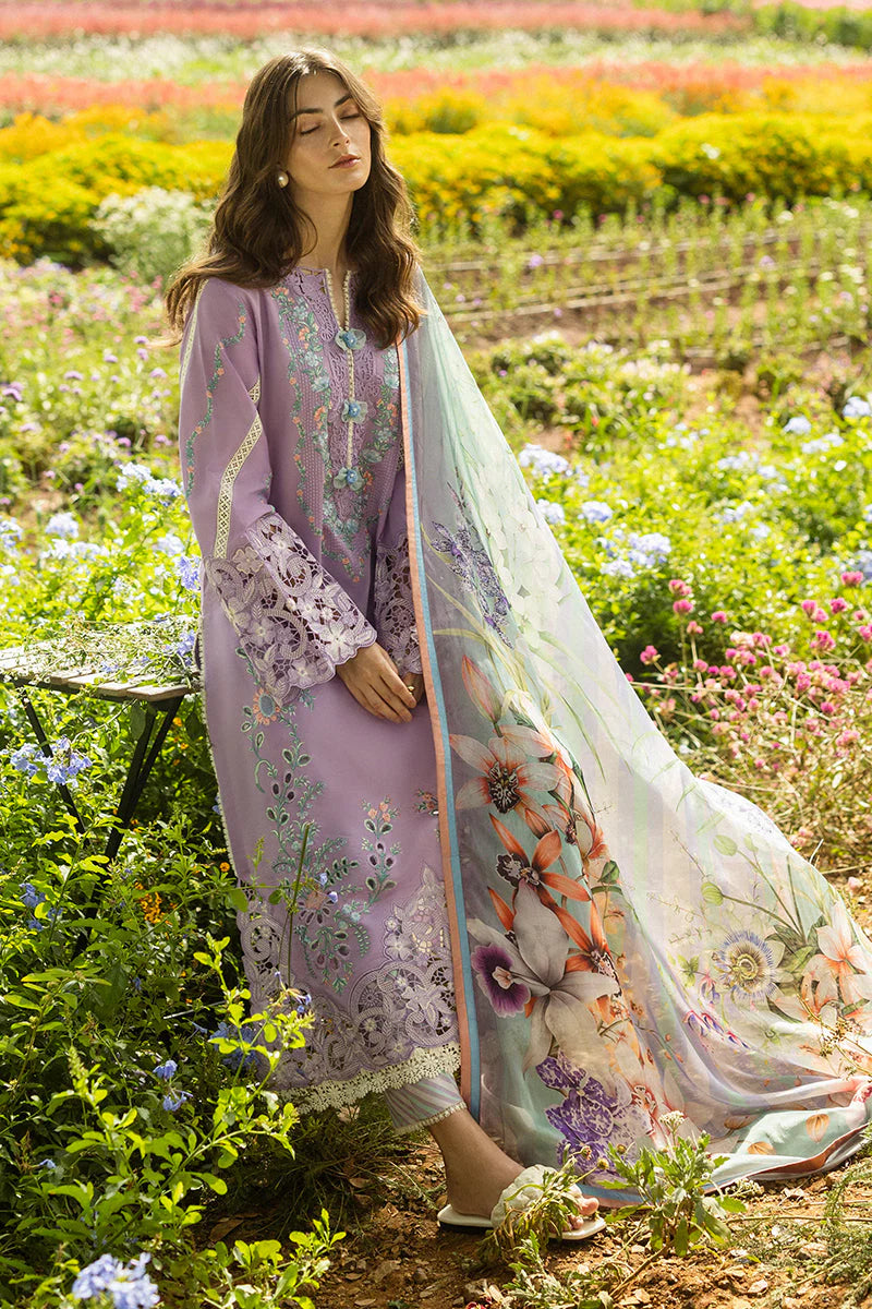 MUSHQ - 3PC LAWN EMBROIDERED SHIRT WITH CHIFFON PRINTED DUPATTA AND TROUSER-ADR-3817