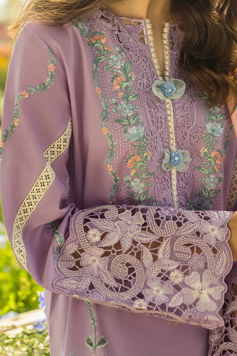 MUSHQ-3PC DHANAK EMBROIDERED SHIRT WITH COUTRAI WOOL PRINTED SHAWL AND TROUSER-ADR-4018