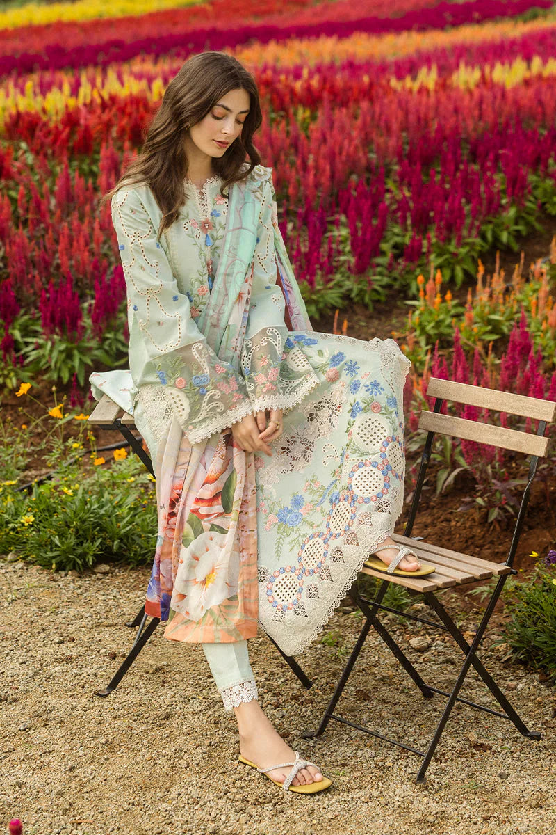 MUSHQ-3PC DHANAK CHIKAN EMBROIDERED SHIRT WITH COURTRAI WOOL PRINTED SHAWL AND TROUSER-ADR-4247