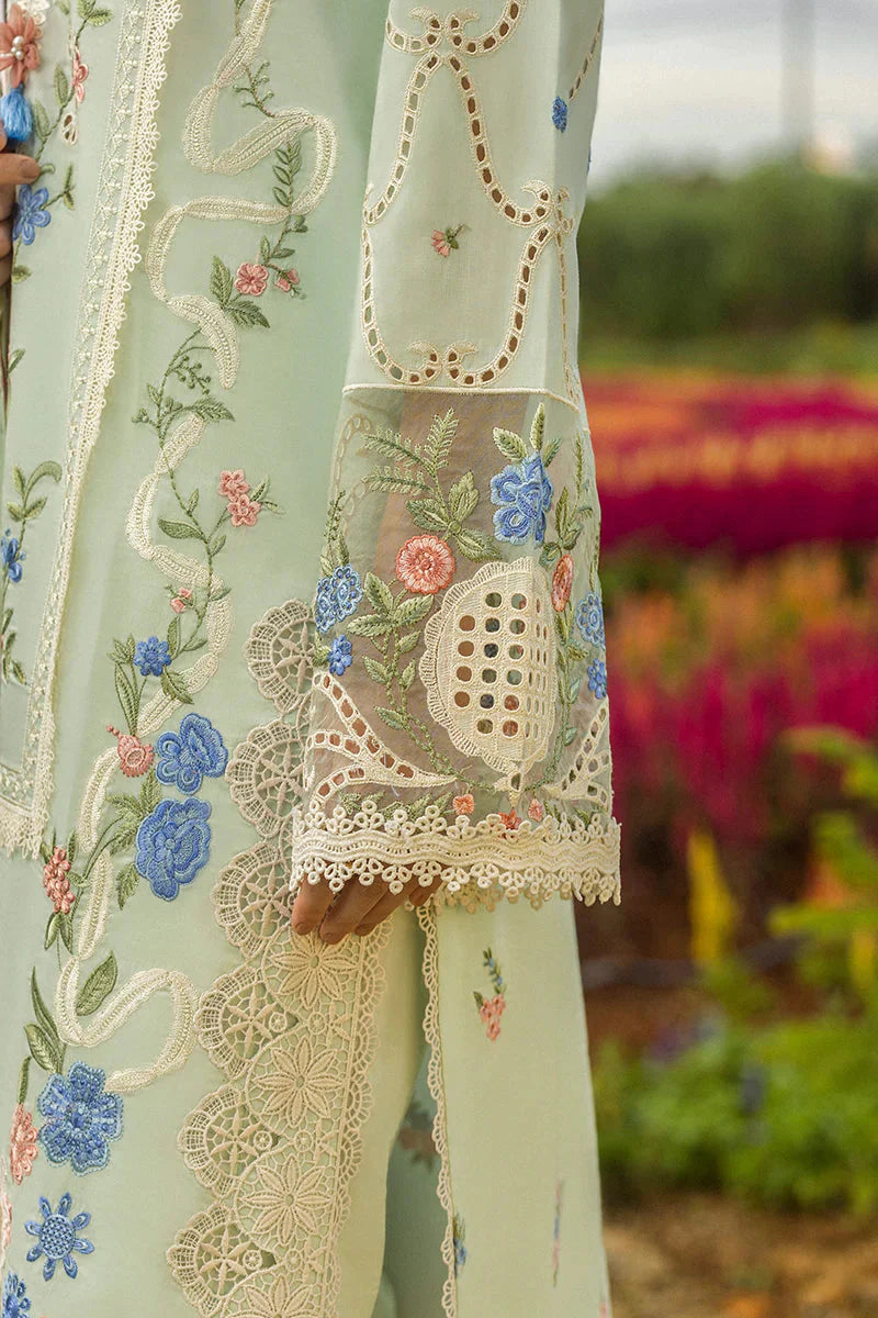 MUSHQ-3PC DHANAK CHIKAN EMBROIDERED SHIRT WITH COURTRAI WOOL PRINTED SHAWL AND TROUSER-ADR-4247