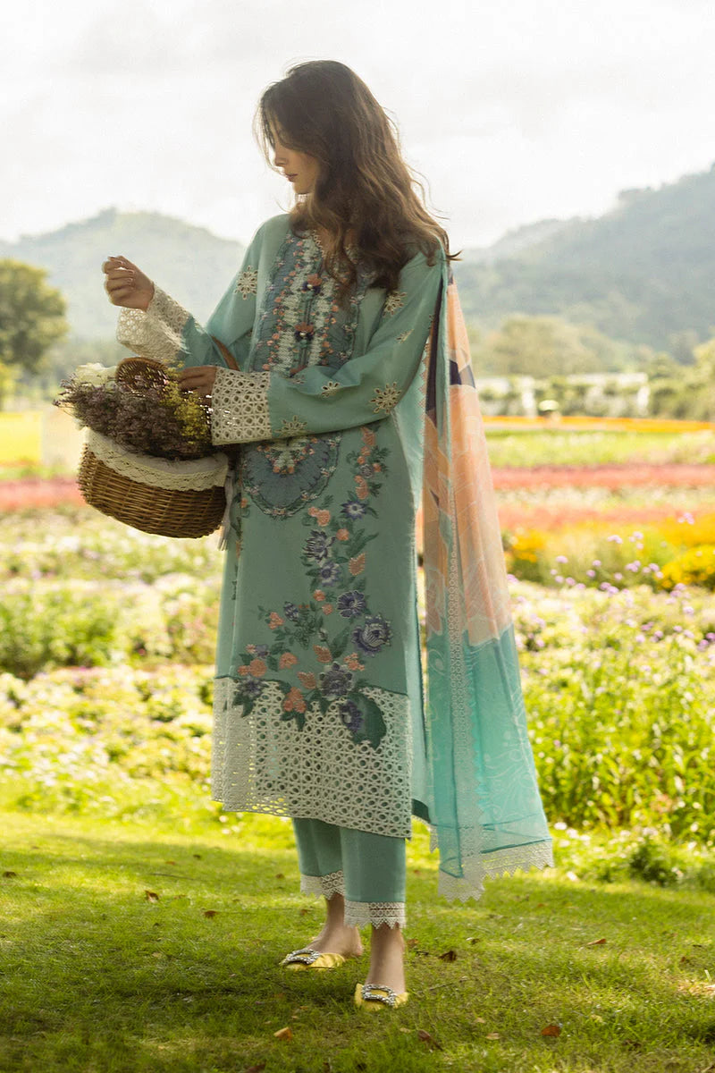 MUSHQ-3PC LAWN EMBROIDERED SHIRT WITH MONARK PRINT DUPATTA AND TROUSER-ADR-3742