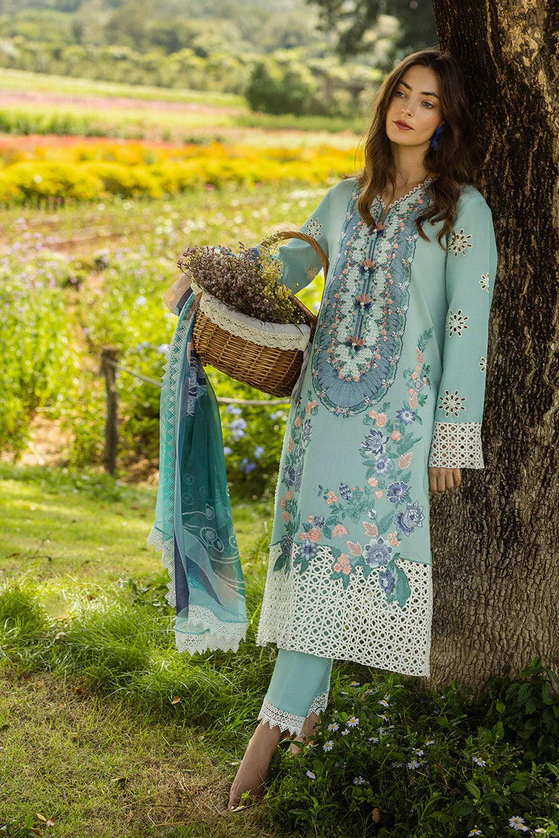 MUSHQ-3PC LAWN EMBROIDERED SHIRT WITH MONARK PRINT DUPATTA AND TROUSER-ADR-3742
