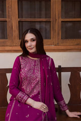 BATIK-3PC DHANAK EMBROIDERED SHIRT WITH CHIFFON EMBROIDERED DUPATTA AND EMB TROUSER-ADR-5116