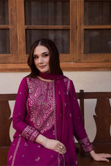BATIK-3PC LAWN EMBROIDERED SHIRT WITH CHIFFOON EMBROIDERED DUPATTA AND EMB TROUSER-ADR-4735