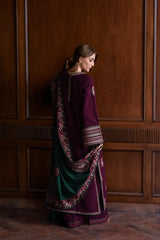 BATIK-3PC DHANAK EMBROIDERED SHIRT WITH DHANAK EMBROIDERED SHAWL AND TROUSER-ADR-4331