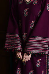 BATIK-3PC DHANAK EMBROIDERED SHIRT WITH DHANAK EMBROIDERED SHAWL AND TROUSER-ADR-4331