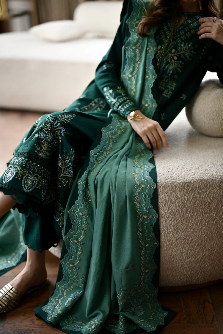 BATIK-3PC KARANDI EMBROIDERED SHIRT WITH DHANAK EMBROIDERED SHAWL AND TROUSER-ADR-