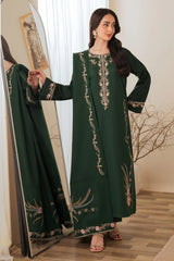 BATIK-3PC DHANAK EMBROIDERED SHIRT WITH DHANAK EMBROIDERED SHAWL AND TROUSER-ADR-4422