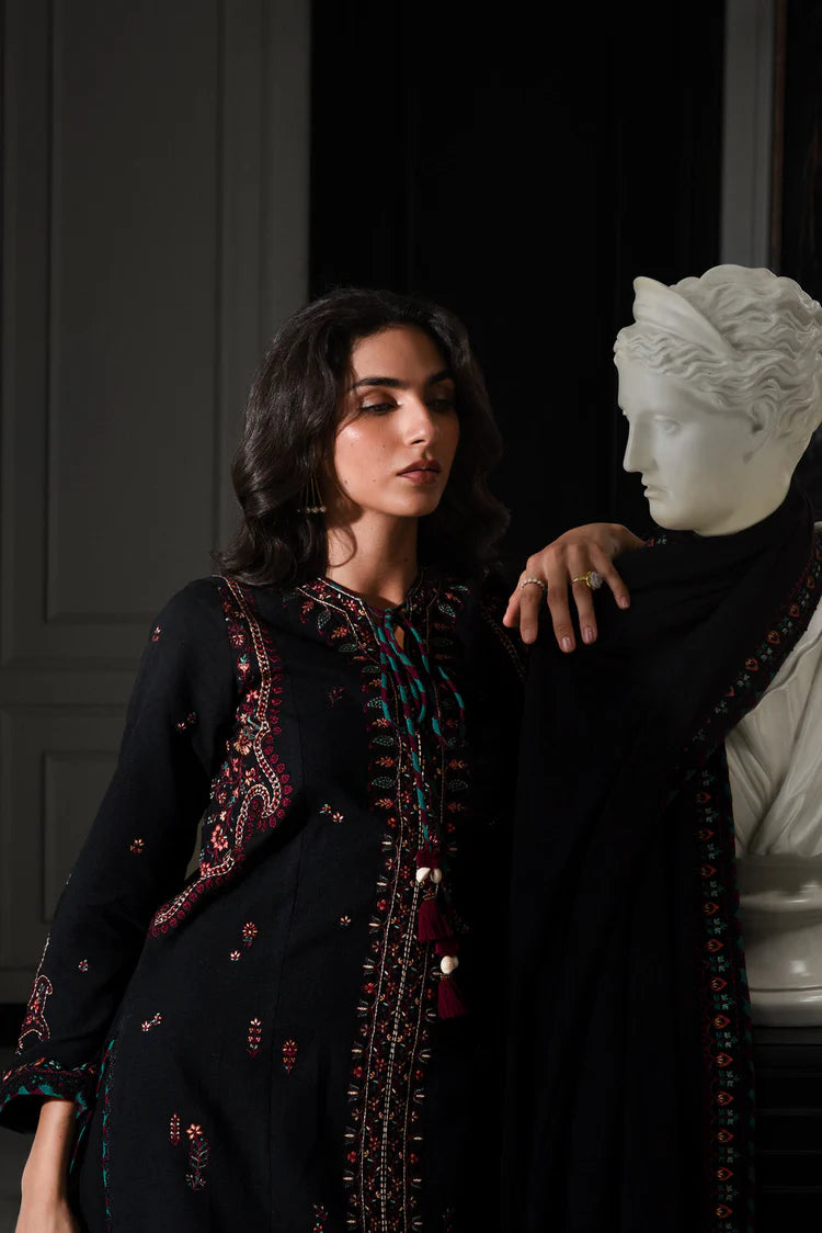 BATIK-3PC DHANAK EMBROIDERED SHIRT WITH DHANAK EMBROIDERED SHAWL AND TROUSER-ADR-4340