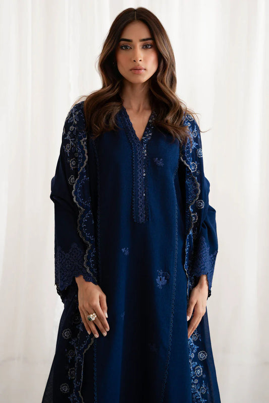 BATIK-3PC DHANAK EMBROIDERED SHIRT WITH DHANAK EMBROIDERED SHAWL AND TROUSER-ADR-4187