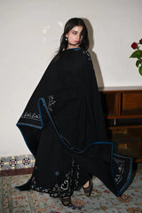 ZAIB-3PC DHANAK EMBROIDERED SHIRT WITH DHANAK EMBROIDERED SHAWL AND TROUSER-ADR-4386