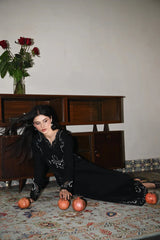 ZAIB-3PC DHANAK EMBROIDERED SHIRT WITH DHANAK EMBROIDERED SHAWL AND TROUSER-ADR-4386