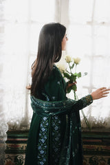 ZAIB-3PC KARANDI EMBROIDERED SHIRT WITH CORTRAI WOOL PRINT SHAWL AND TROUSER-ADR-4397