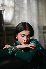 ZAIB-3PC KARANDI EMBROIDERED SHIRT WITH CORTRAI WOOL PRINT SHAWL AND TROUSER-ADR-4397
