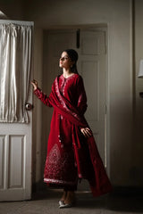 BATIK-3PC DHANAK EMBROIDERED SHIRT WITH DHANAK EMBROIDERED SHAWL AND EMB TROUSER -ADR-5036