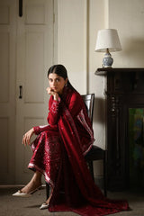 BATIK-3PC DHANAK EMBROIDERED SHIRT WITH DHANAK EMBROIDERED SHAWL AND EMB TROUSER -ADR-5036