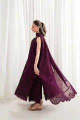 ZAIB-3PC LAWN EMBROIDERED SHIRT WITH KHADDI NET EMB DUPATTA AND TROUSER-ADR-4922