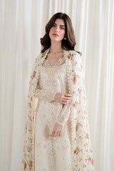 ZAIB-3PC LAWN CHIKAN EMBROIDERED SHIRT WITH SILK PRINTED DUPATTA AND TROUSER-ADR-4902