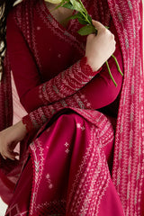 ZAIB-3PC LAWN EMBROIDERED SHIRT WITH KHADDI NET EMBROIDERED DUPATTA AND TROUSER-ADR-4779