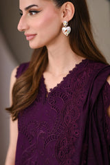ZAIB-3PC LAWN EMBROIDERED SHIRT WITH KHADDI NET EMBROIDERED DUPATTA AND TROUSER-ADR-4814