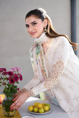 ZAIB-3PC LAWN CHIKAN EMBROIDERED SHIRT WITH CHIFFON PRINTED DUPATTA AND TROUSER-ADR-4881