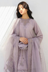 JAZMIN- 3PC LAWN HEAVY EMBROIDERED SHIRT WITH ORGANZA EMBROIDERED READY TO WEAR DUPATTA-ADR-3643