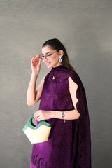 ZAIB-3PC LAWN EMBROIDERED SHIRT WITH KHADDI NET EMBROIDERED DUPATTA AND TROUSER-ADR-4814